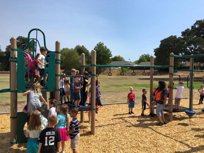 Students playing on the playground